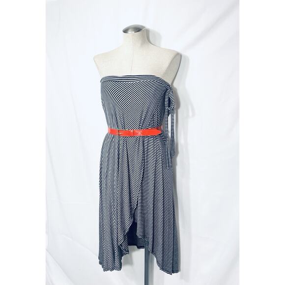 Bobeau Striped Black & Grey Multiuse Wrap: Maxi Skirt/Strapless Dress L - Picture 1 of 16